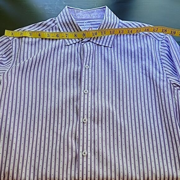 Robert Graham Purple and White Casual Button Down Shirt - Picture 6 of 11